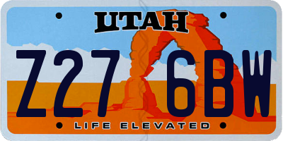 UT license plate Z276BW