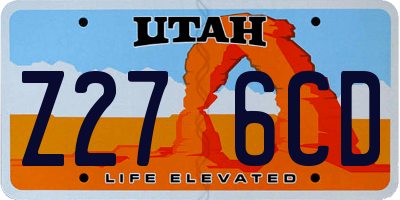 UT license plate Z276CD