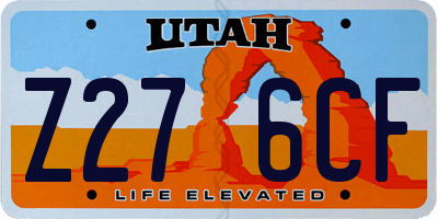 UT license plate Z276CF