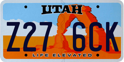 UT license plate Z276CK
