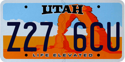 UT license plate Z276CU