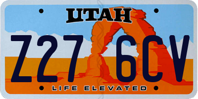 UT license plate Z276CV