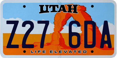UT license plate Z276DA