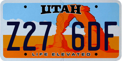 UT license plate Z276DF
