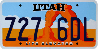 UT license plate Z276DL
