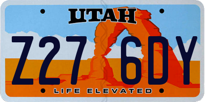 UT license plate Z276DY