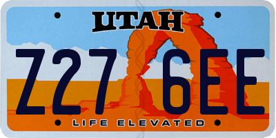 UT license plate Z276EE