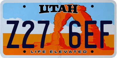 UT license plate Z276EF