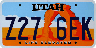 UT license plate Z276EK