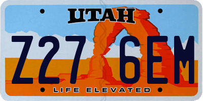 UT license plate Z276EM