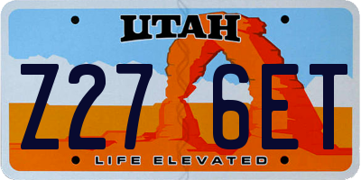 UT license plate Z276ET