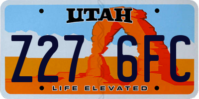 UT license plate Z276FC