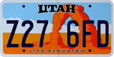 UT license plate Z276FD
