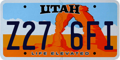UT license plate Z276FI