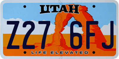 UT license plate Z276FJ