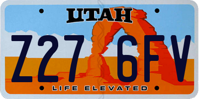 UT license plate Z276FV