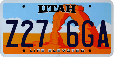 UT license plate Z276GA