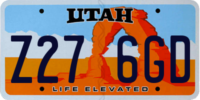 UT license plate Z276GD
