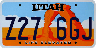 UT license plate Z276GJ