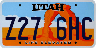UT license plate Z276HC