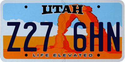 UT license plate Z276HN
