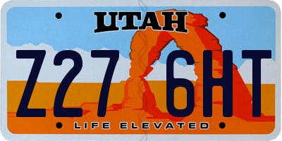 UT license plate Z276HT