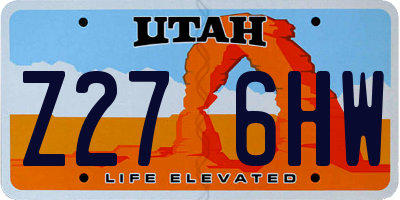 UT license plate Z276HW