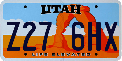 UT license plate Z276HX