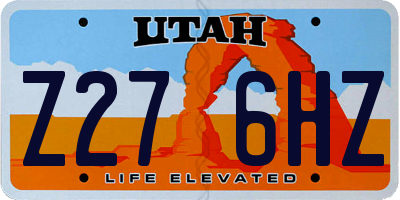 UT license plate Z276HZ