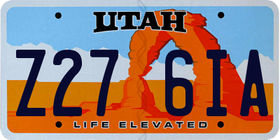 UT license plate Z276IA