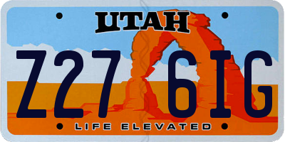 UT license plate Z276IG
