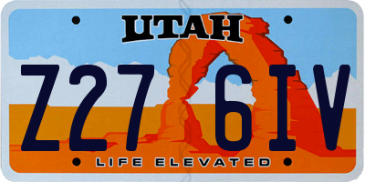 UT license plate Z276IV