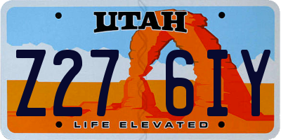 UT license plate Z276IY