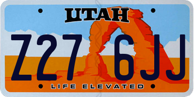 UT license plate Z276JJ