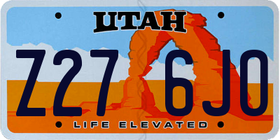 UT license plate Z276JO