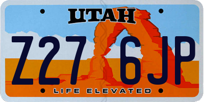 UT license plate Z276JP