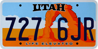 UT license plate Z276JR