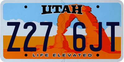 UT license plate Z276JT