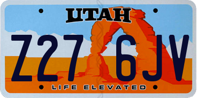 UT license plate Z276JV