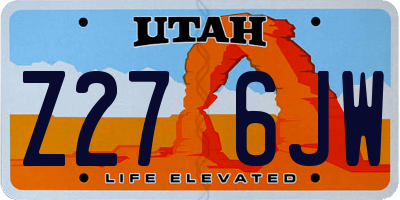 UT license plate Z276JW