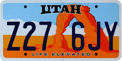 UT license plate Z276JY