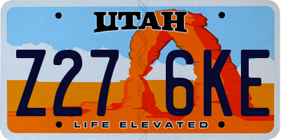 UT license plate Z276KE