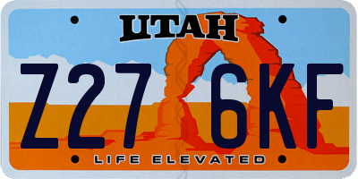 UT license plate Z276KF