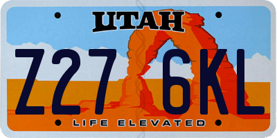 UT license plate Z276KL