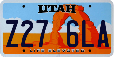 UT license plate Z276LA