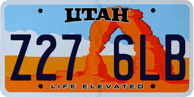 UT license plate Z276LB