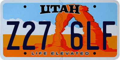UT license plate Z276LF