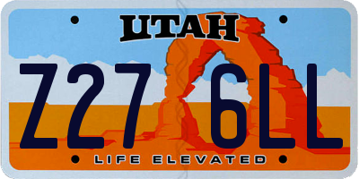 UT license plate Z276LL