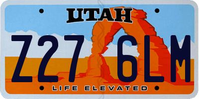 UT license plate Z276LM