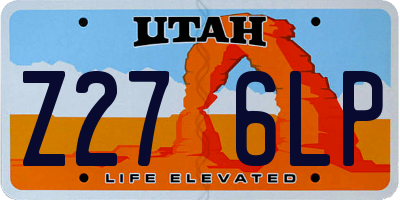 UT license plate Z276LP